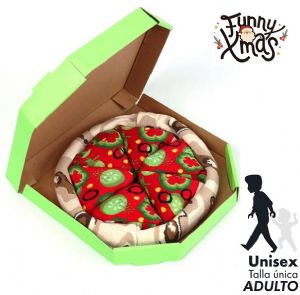 CAJA PIZZA 4 PARES DE CALCETINES TALLA UNICA ADULTO PIZZA