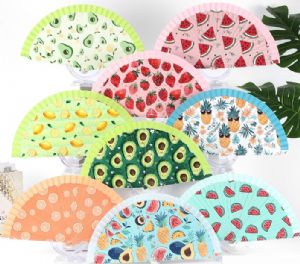 ABANICO ESTAMPADO FRUTAS COLORES SURTIDOS