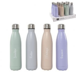 BOTELLA-ACERO-INOXIDABLE-500-ML-DOBLE-CAPA-COLORES-SURTIDOS-7X7X26,5-CM BOTELLA-ACERO-INOXIDABLE-500-ML-DOBLE-CAPA-COLORES-SURTIDOS-7X7X26,5-CM