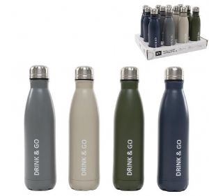 BOTELLA-DOBLE-CAPA-ACERO-INOXIDABLE-500-ML-COLORES-SURTIDOS-7X7X26,5-CM BOTELLA-DOBLE-CAPA-ACERO-INOXIDABLE-500-ML-COLORES-SURTIDOS-7X7X26,5-CM