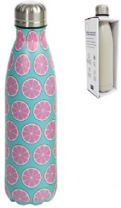 BOTELLA ACERO INOXIDABLE DOBLE CAPA 500 ML  FRUTAS