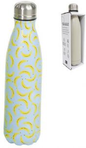 BOTELLA ACERO INOXIDABLE DOBLE CAPA 500 ML PLATANOS