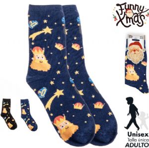 CALCETINES-NAVIDAD-TALLA-UNICA-ADULTO-REYES-MAGOS-AZUL CALCETINES-NAVIDAD-TALLA-UNICA-ADULTO-REYES-MAGOS-AZUL