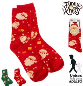 CALCETINES-NAVIDAD-TALLA-UNICA-ADULTO-REYES-MAGOS-ROJO CALCETINES-NAVIDAD-TALLA-UNICA-ADULTO-REYES-MAGOS-ROJO