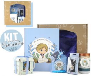 MI-PRIMERA-COMUNION-BOX-HUCHA-LLAVERO-TAZA-LIBRETA-ALBUM-35X33X11-CM-NINYO