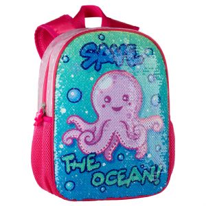 MOCHILA INFANTIL PRE ESCOLAR GUARDERIA 32X24X9 CM PULPITO OCEAN