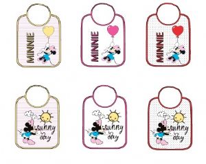 PACK-6-BABEROS-76-ALG-24-POL-27X22,5-CM-SURTIDOS-MINNIE-MOUSE PACK-6-BABEROS-76-ALG-24-POL-27X22,5-CM-SURTIDOS-MINNIE-MOUSE
