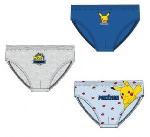 CAJA 3 SLIPS TALLA 2/8 A�OS COLORES SURTIDOS POKEMON