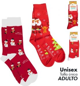 CALCETINES-NAVIDAD-TALLA-UNICA-SANTA-MUNYECO-NIEVE
