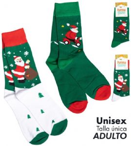 CALCETINES-NAVIDAD-TALLA-UNICA-SANTA-MOTO-SACO
