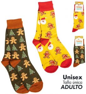 CALCETINES-NAVIDAD-TALLA-UNICA-GALLETA-JENGIBRE