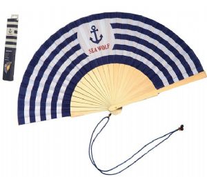 ABANICO RAYA MARINERA ANCLA 42X23 CM