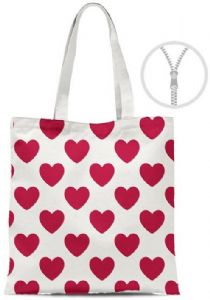 BOLSA ALGODN CON CREMALLERA AMOR 36X48 CM