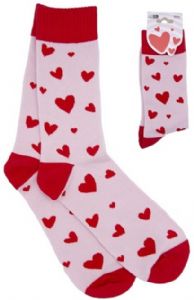 CALCETINES-ALGODON-TALLA-UNICA-CORAZONES-ROJOS