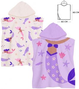 PONCHO-MICROFIBRA-INFANTIL-T.UNICA-3-A-7-ANYOS-SIRENA-2-COLORES-60X60-CM