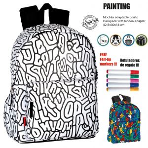 MOCHILA-PERONA-PAINTING-CON-ROTULADORES-42,5X30X14-CM