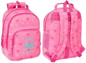 BENETTON-HEART-MOCHILA-DOBLE-ADAPT-CARRO-32X15X42-CM